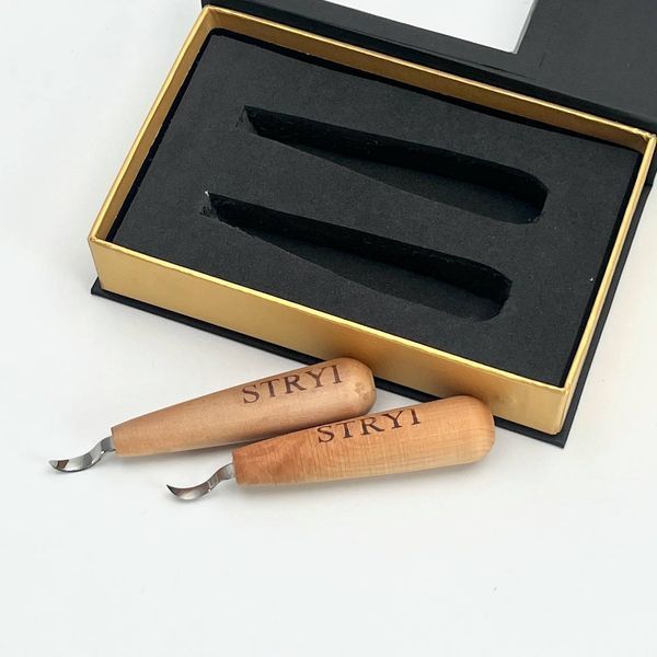 2-Piece Tiny Carving Hook Knife Set STRYI Profi (Right & Left) for Detail Relief Carving
