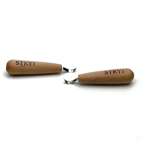 2-Piece Tiny Carving Hook Knife Set STRYI Profi (Right & Left) for Detail Relief Carving