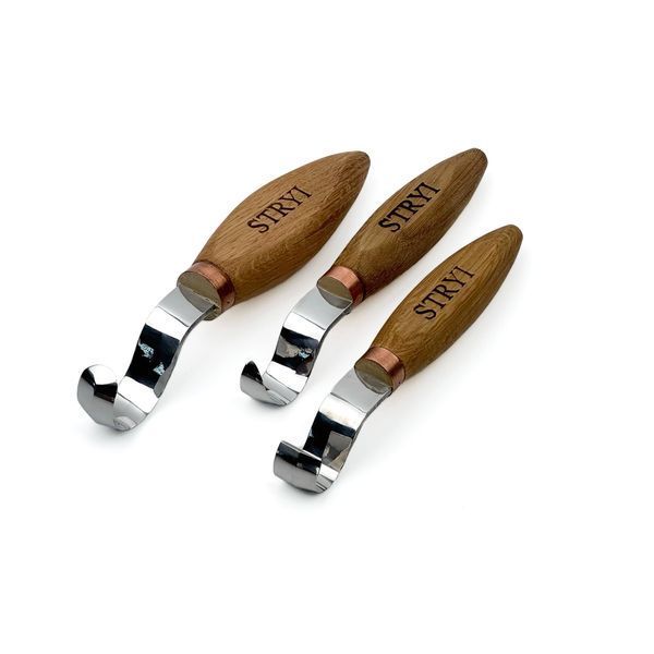 Spoon carving knife set 20, 25 and 35 mm STRYI Profi  3 pcs
