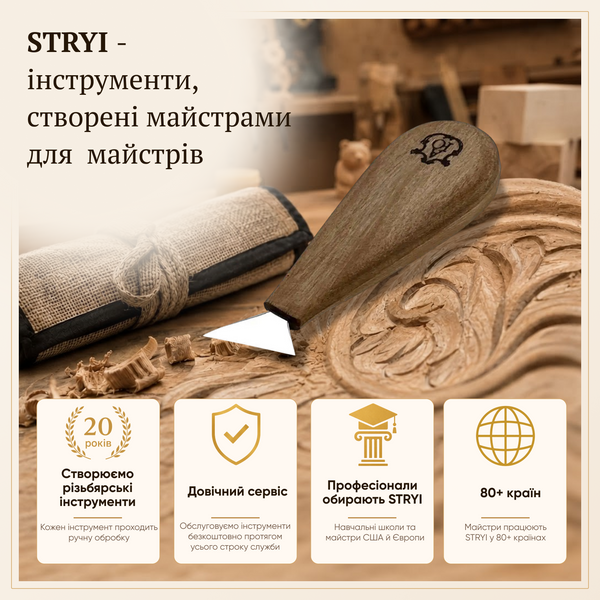 Gouge set AYU-STRYI Start for beginners for geometric carving