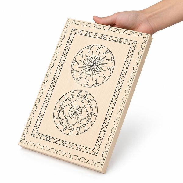 Basswood practice board STRYI with an A4 pattern No1 300&times;200&times;20 mm