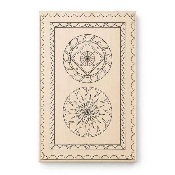 Basswood practice board STRYI with an A4 pattern No1 300&times;200&times;20 mm