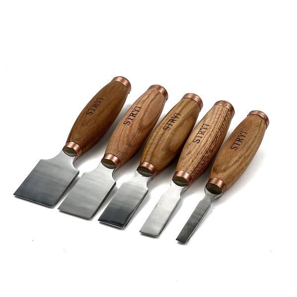 Set of short carpentry chisels STRYI Profi 5 pcs