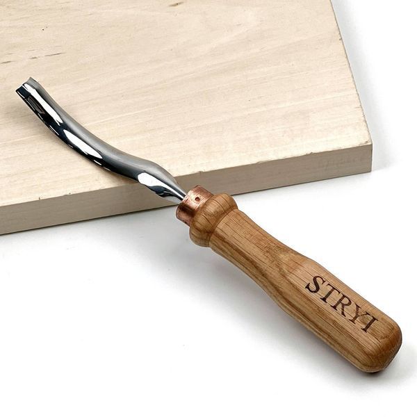 Back bent shallow gouge 10 mm STRYI Profi for wood carving