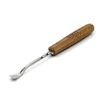 Forged fishtail bent gouge 15 mm STRYI Maestro for wood carving