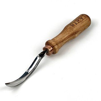 Shallow bent gouge 10 mm #5 STRYI Profi for wood carving