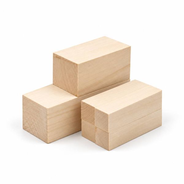 Optimal Wood Carving Block Set, 2.5&times;2.5&times;10 cm + 5&times;5&times;10 cm + 5&times;5&times;15 cm (6 pcs)