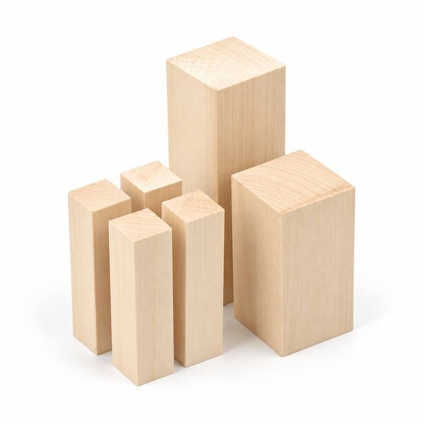Optimal Wood Carving Block Set, 2.5&times;2.5&times;10 cm + 5&times;5&times;10 cm + 5&times;5&times;15 cm (6 pcs)