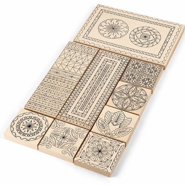 STRYI Basswood Practice Boards with Drawings Set of 9