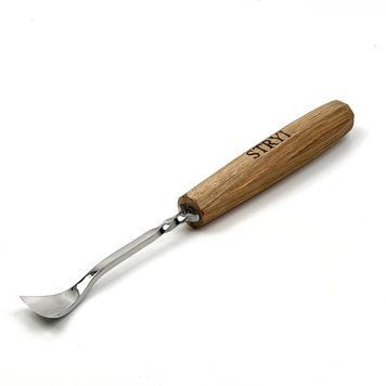Forged fishtail bent gouge 25 mm STRYI Maestro for wood carving