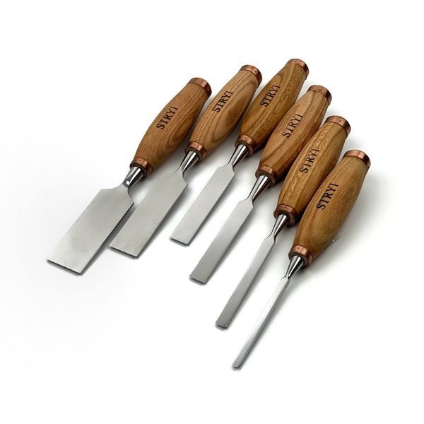Carpentry bench chisels STRYI Profi, set of 6 pcs
