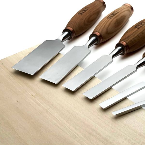 Carpentry bench chisels STRYI Profi, set of 6 pcs