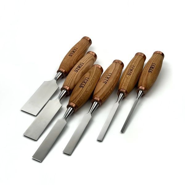 Carpentry bench chisels STRYI Profi, set of 6 pcs