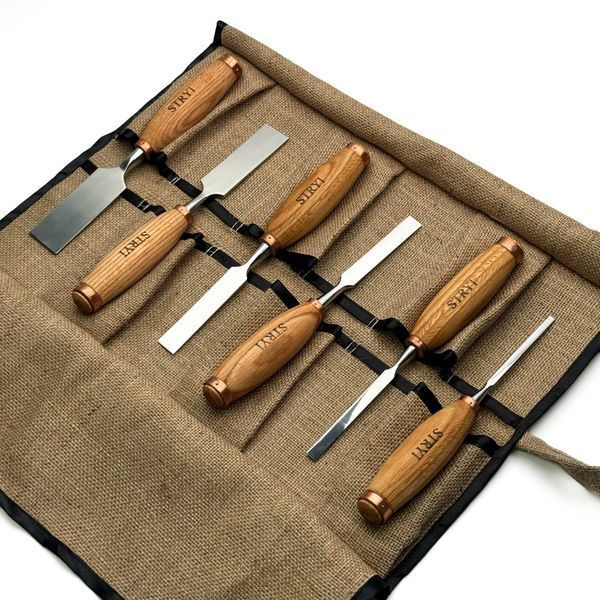 Carpentry bench chisels STRYI Profi, set of 6 pcs