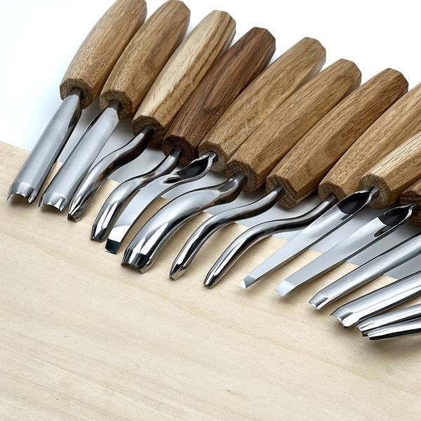 Set of compact wood carving gouges 14 pcs STRYI Profi