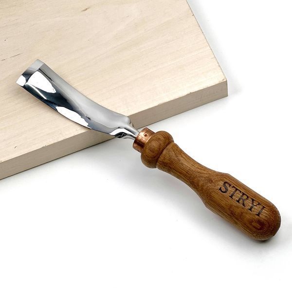 Back bent shallow gouge 25 mm STRYI Profi for wood carving