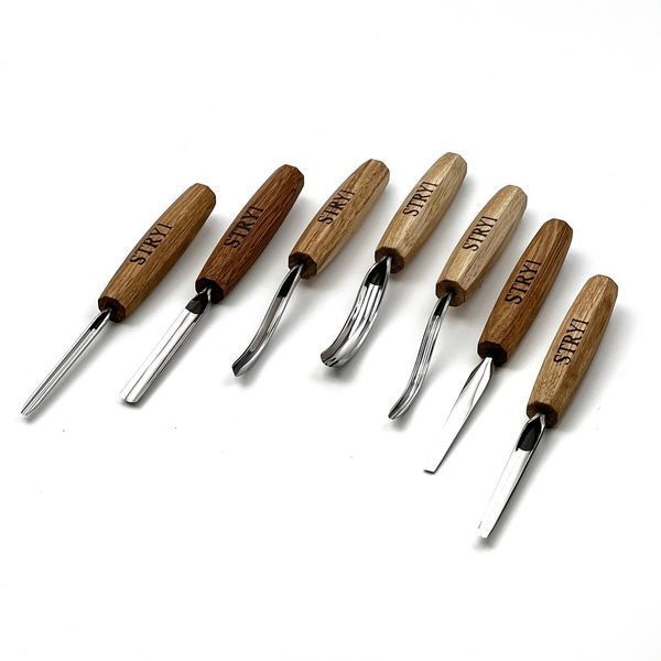 Set of compact wood carving gouges 7 pcs STRYI Profi