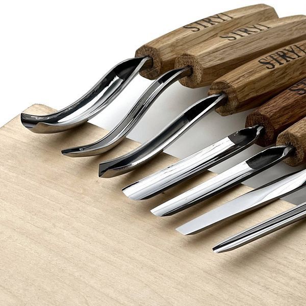 Set of compact wood carving gouges 7 pcs STRYI Profi