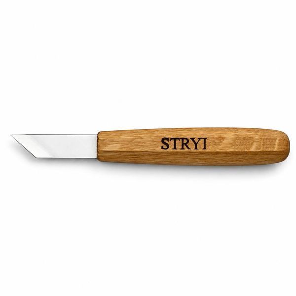 Нож-косяк 40&deg;, 25мм STRYI Profi для вырезания из дерева (граненая рукоять) 184025 фото